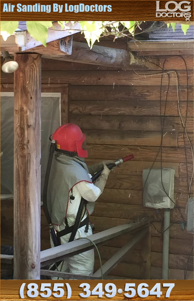 Log Home Repair Air Sanding By LogDoctors Air Sanding Log Home