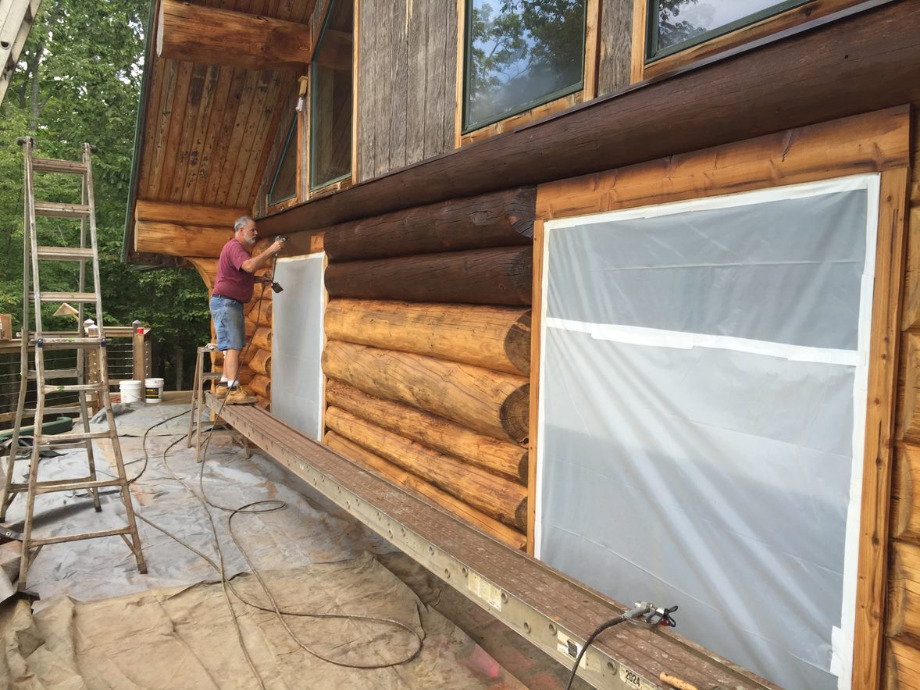 Log Cabin Staining