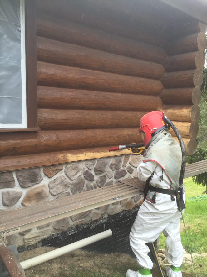 Log Home Air Sanding